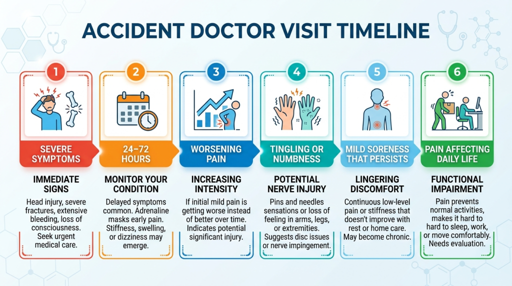 Accident doctor visit timeline after a car accident 