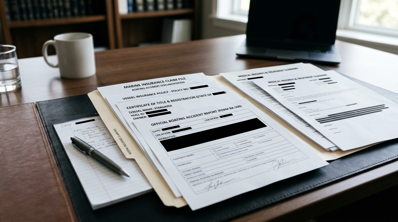 New York boating accident insurance claim documents